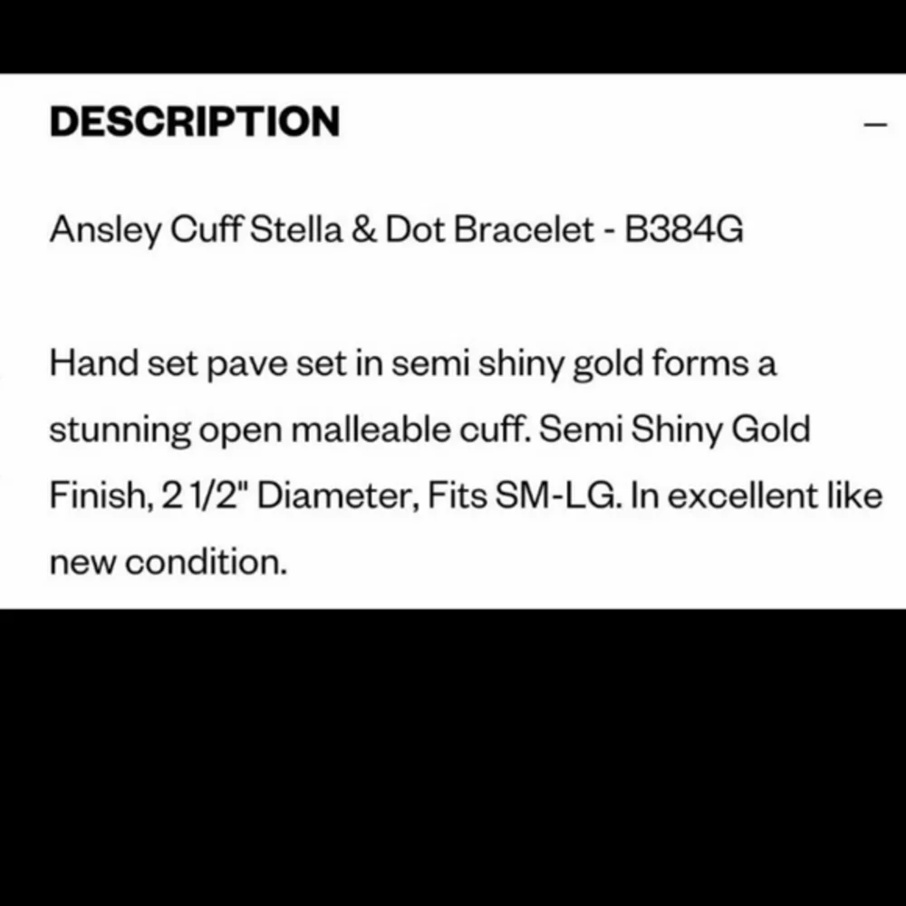 NWT‎ Stella & Dot Ansley Cuff Bracelet Brushed Gold Jewelry Gift